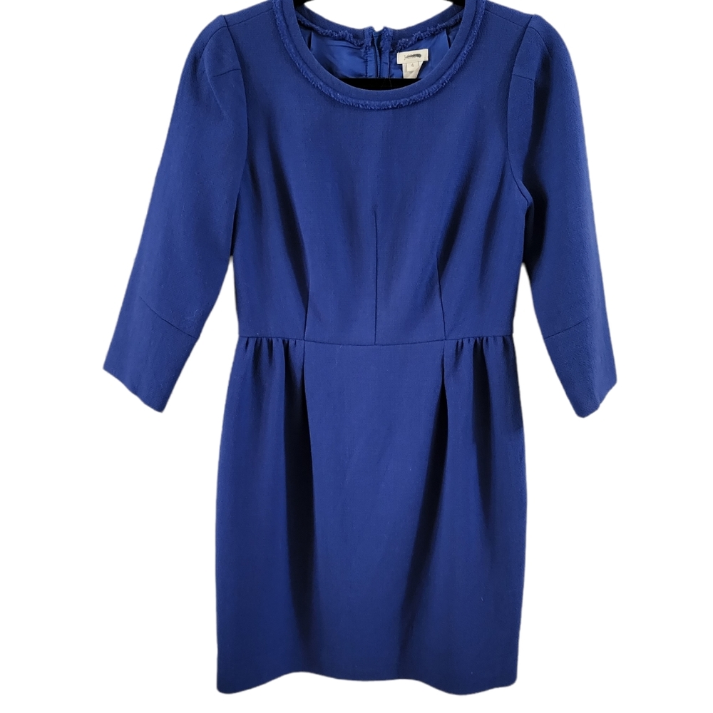 J Crew Wool 3/4 Sleeve Dress